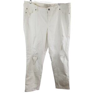Torrid Women's Boyfriend White Jeans with Distressing Sz 22XT